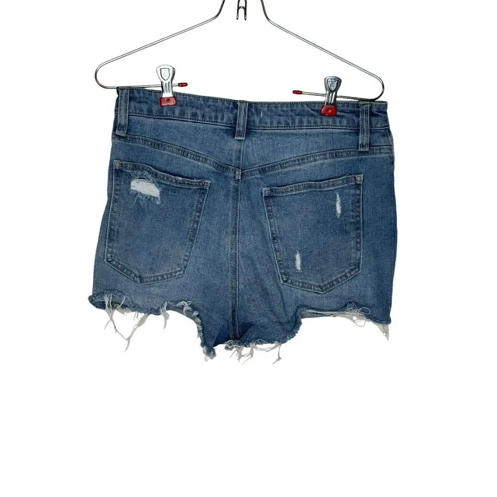 Anthropologie Women's Shorts Button Fly Distressed‎ Distressed Raw Hem Denim 27 - Picture 6 of 10